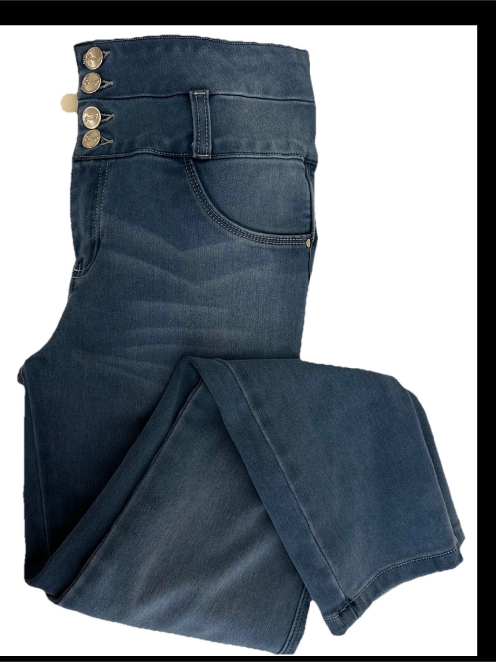 SEVEN7 Colombian Buttlifting Tummy Control Mid-rise Skinny Dark Blue Jeans Sz 7